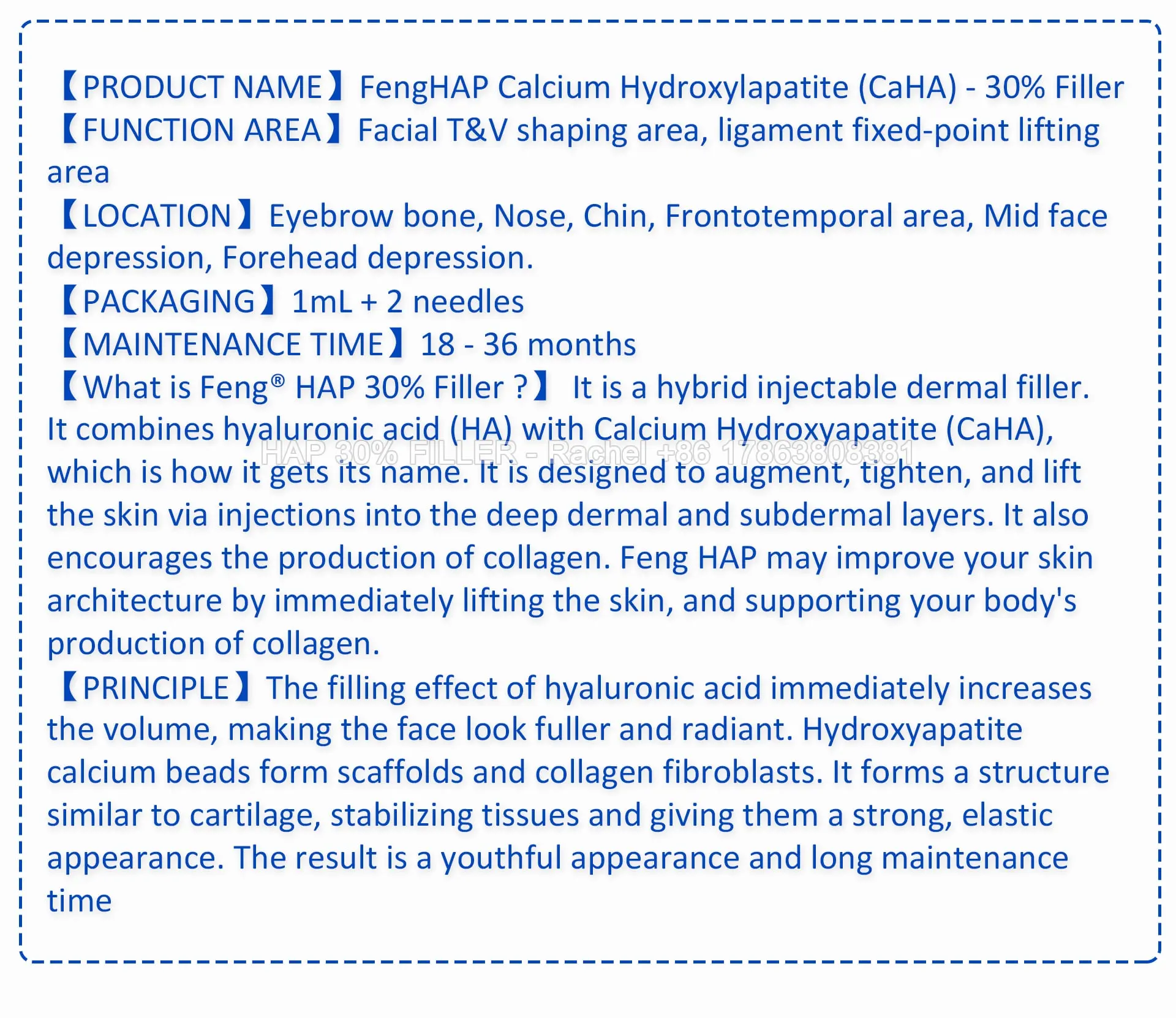 FengHAP 30% Calcium Hydroxylapatite Filler 1cc — CaHA / HAP product image 4