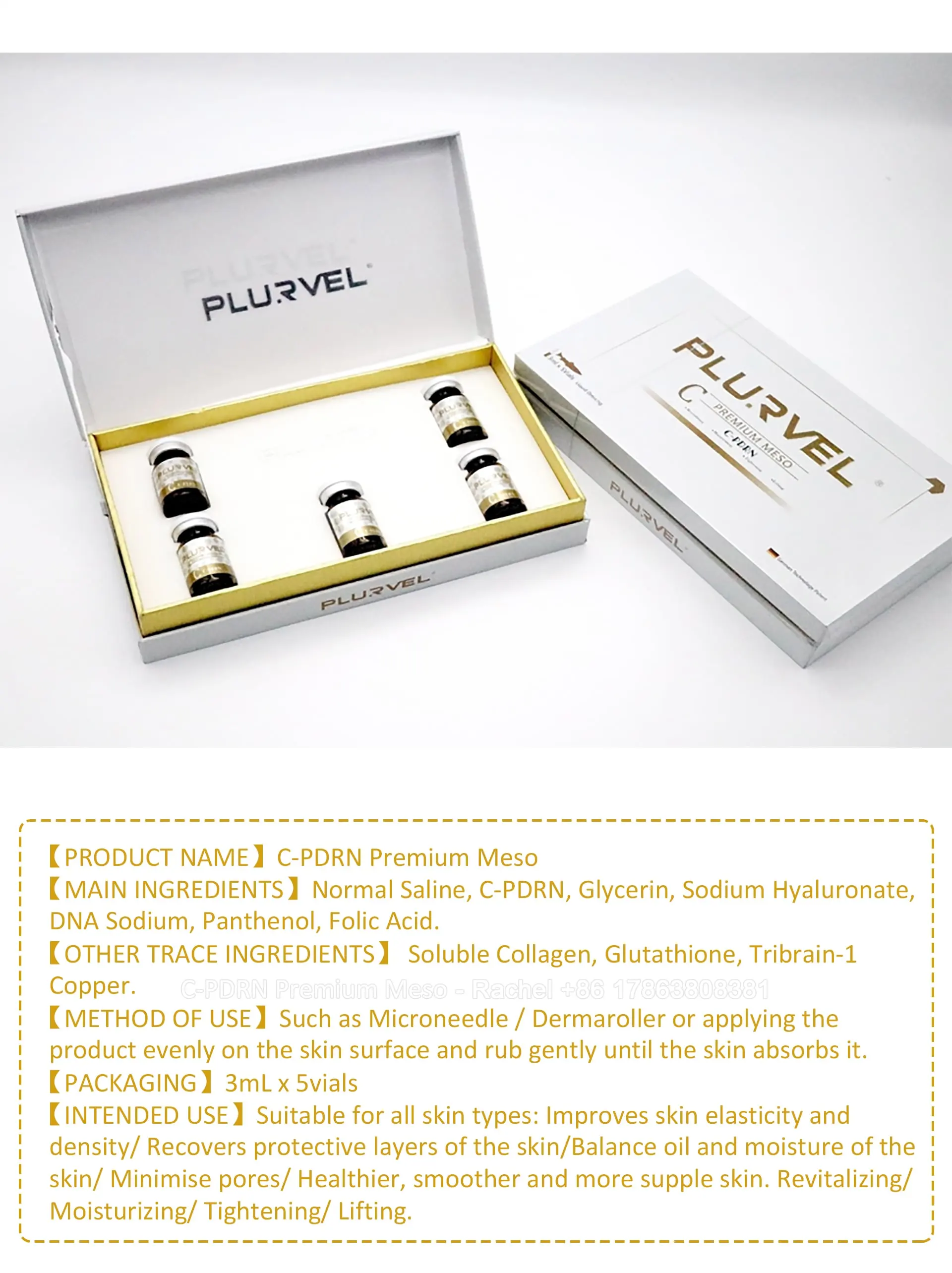 C-PDRN Premium Meso 3ml x 5 Bottles — PDRN / Exosome product image 3